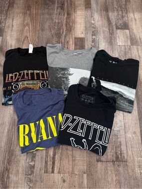 EUC Lot 5 Men’s Large Vintage Band Concert T-Shirts Led Zeppelin U2 Nirvana More